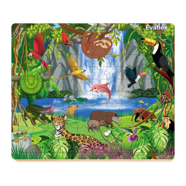 ANIMALES SELVA ROMPECABEZAS MADERA C/100