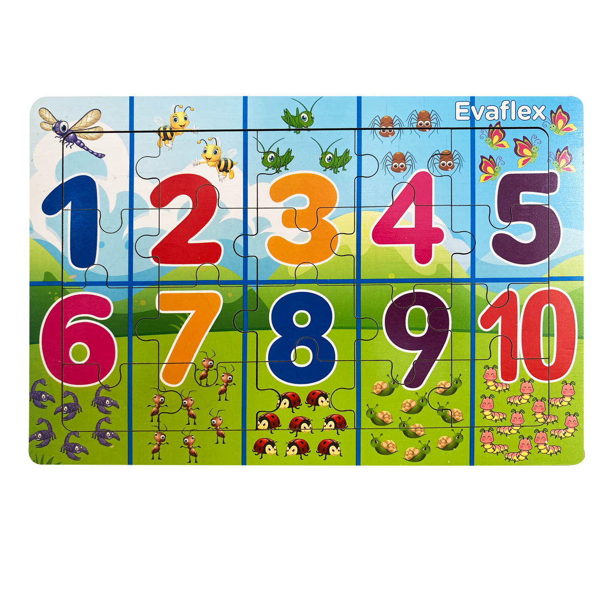 ROMPECABEZAS MADERA C/20 NUMERO E INSECT